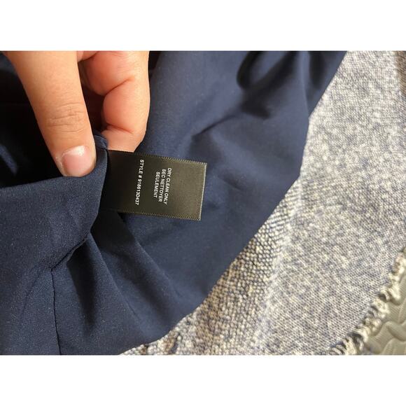 Rebecca Taylor Navy Blue and White Tweed Dress with Frayed Details Size 4‎ - Picture 6 of 9